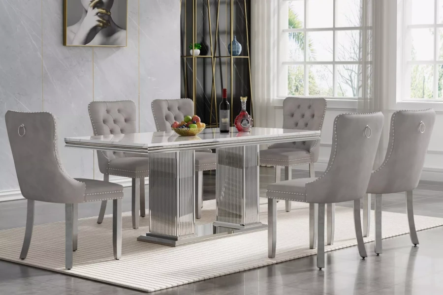 7-Piece Marble Dining Set