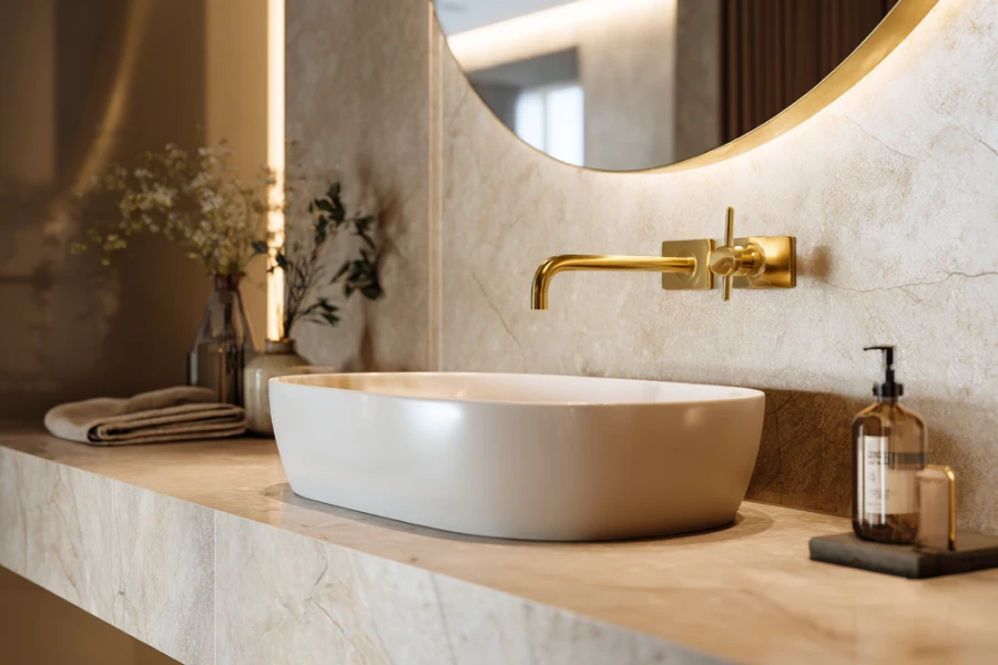 White Ceramic Vessel Sink